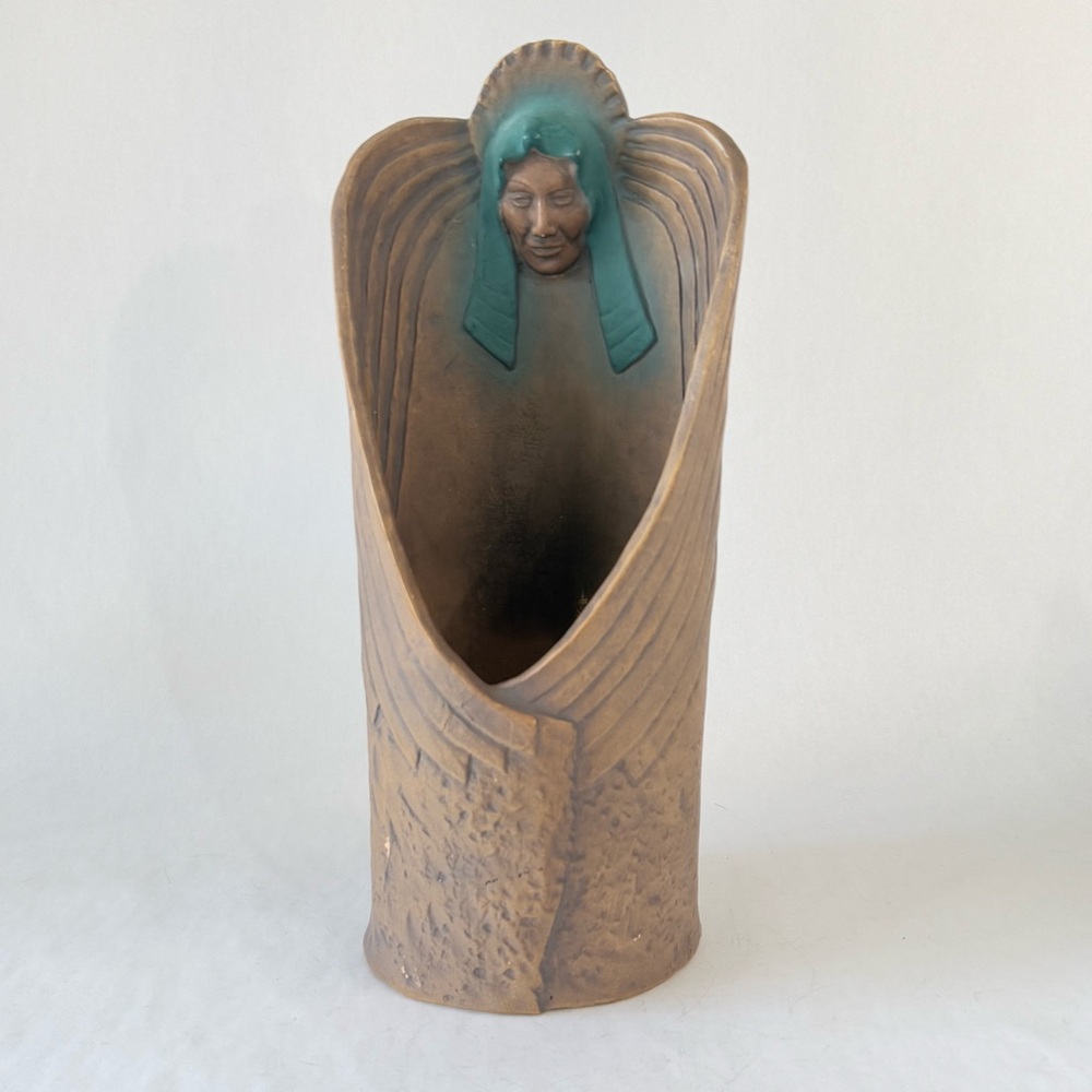 J.H. Boone Limited Edition Art Native American Lamp Sculpture Luminary Pottery